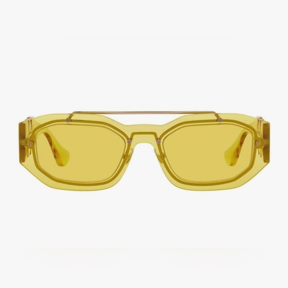 Versace Accessories - Versace VE 2235 100285 Yellow Plastic Fashion Sunglasses Yellow Lens